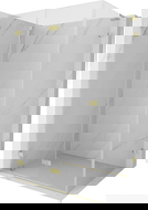 Mexen Lunar-F L zložljiva tuš kabina leva 100 x 70 cm, prozorna, zlata brušena - 836L-100-070-55-00-L