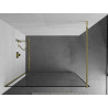 Mexen Kioto Walk-in Shower Wall 80 x 200 cm, Black Frame 8 mm, Gold - 800-080-101-50-70