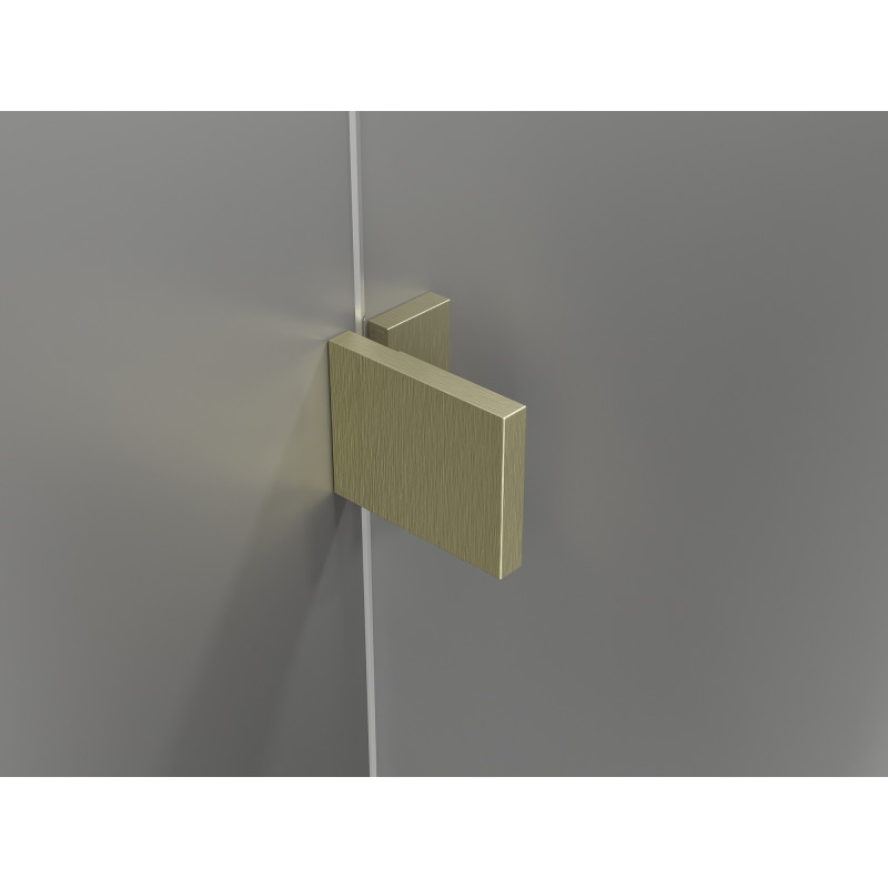 Mexen Lunar-F L opvouwbare douchecabine links 90 x 80 cm, transparant, geborsteld goud - 836L-090-080-55-00-L