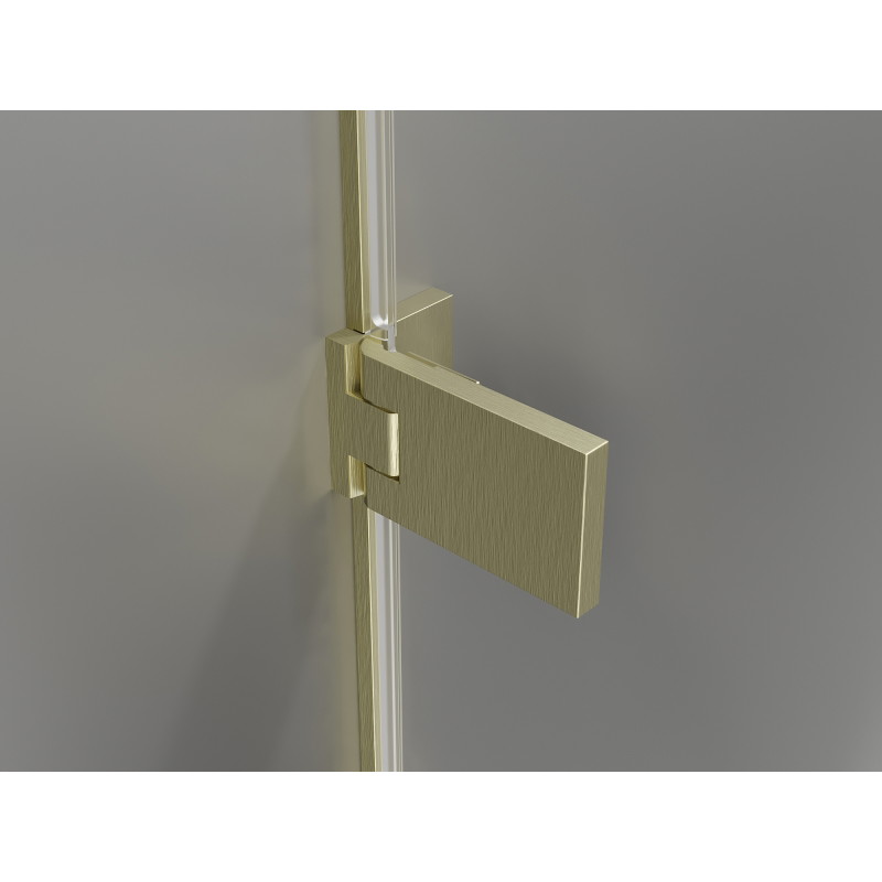 Mexen Lunar-F L opvouwbare douchecabine links 90 x 80 cm, transparant, geborsteld goud - 836L-090-080-55-00-L