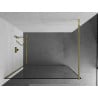 Mexen Kioto Walk-in Shower Panel 100 x 200 cm, Black Frame 8 mm, Gold - 800-100-101-50-70