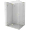Mexen Lunar-F L faltbare Duschkabine links 100 x 90 cm, transparent, gebürstetes Gold - 836L-100-090-55-00-L