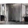 Mexen Lunar-F L faltbare Duschkabine links 100 x 90 cm, transparent, gebürstetes Gold - 836L-100-090-55-00-L