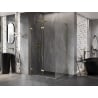 Mexen Lunar-F L faltbare Duschkabine links 100 x 90 cm, transparent, gebürstetes Gold - 836L-100-090-55-00-L