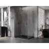 Mexen Lunar-F L cabine de douche pliante gauche 75 x 70 cm, transparent, or rose - 836L-075-070-60-00-L