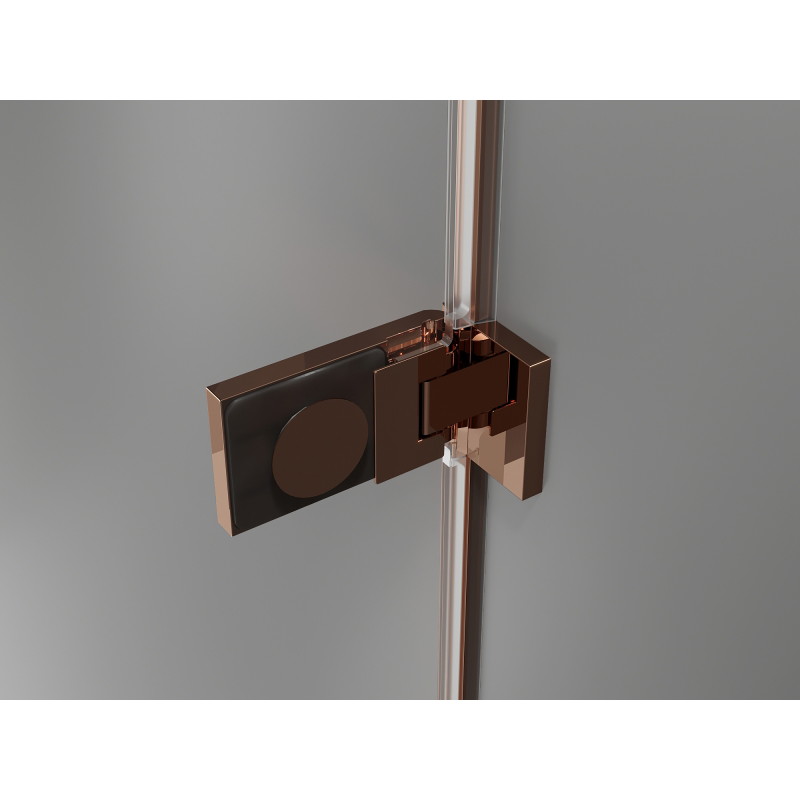 Mexen Lunar-F L πτυσσόμενη αριστερή καμπίνα ντους 80 x 80 cm, διαφανής, ροζ χρυσό