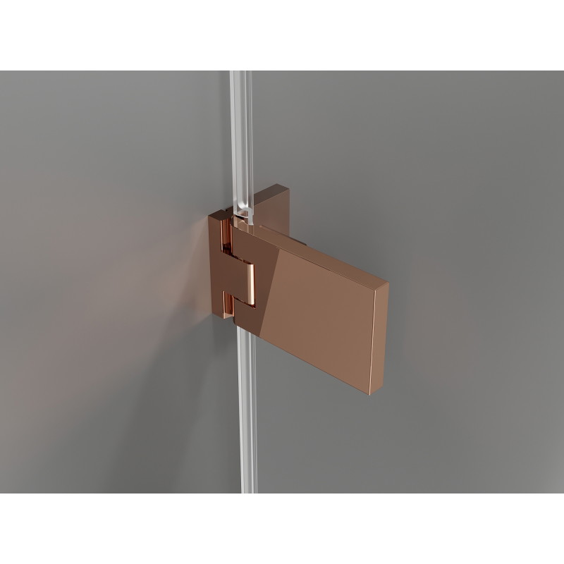 Mexen Lunar-F L πτυσσόμενη αριστερή καμπίνα ντους 80 x 80 cm, διαφανής, ροζ χρυσό