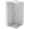 Mexen Lunar-F L cabine de douche pliable gauche 90 x 90 cm, transparent, or rose - 836L-090-090-60-00-L