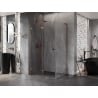 Mexen Lunar-F L folding shower cabin left 95 x 90 cm, transparent, rose gold - 836L-095-090-60-00-L