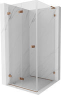 Mexen Lunar-F L klappbare Duschkabine links 100 x 100 cm, transparent, Roségold - 836L-100-100-60-00-L