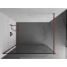 Mexen Kioto paroi de douche Walk-in 80 x 200 cm, cadre noir 8 mm, or rose - 800-080-101-60-70