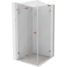 Mexen Lunar-F L Falttür-Duschkabine links 80 x 80 cm, transparent, gebürstetes Kupfer - 836L-080-080-65-00-L