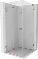 Mexen Lunar-F L cabine de douche pliante gauche 100 x 100 cm, transparent, cuivre brossé - 836L-100-100-65-00-L