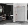 Mexen Kioto cloison de douche Walk-in 140 x 200 cm, cadre noir 8 mm, or rose - 800-140-101-60-70