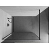 Mexen Kioto Walk-in Shower Wall 50 x 200 cm, Black Frame 8 mm, Black - 800-050-101-70-70