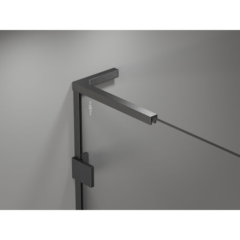 Mexen Lunar-F L vikbar duschkabin vänster 90 x 70 cm, transparent, borstad pistolgrå - 836L-090-070-66-00-L