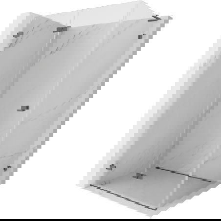 Mexen Lunar-F L Faltdusche links 90 x 80 cm, transparent, gebürstet gun gray - 836L-090-080-66-00-L