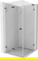 Mexen Lunar-F L opvouwbare douchecabine links 90 x 90 cm, transparant, geborsteld geweergrijs - 836L-090-090-66-00-L