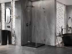 Mexen Lunar-F L cabine de douche pliante gauche 90 x 90 cm, transparent, gris canon brossé - 836L-090-090-66-00-L
