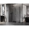 Cabine de douche pliante Mexen Lunar-F L gauche 95 x 90 cm, transparent, gris pistolet brossé - 836L-095-090-66-00-L