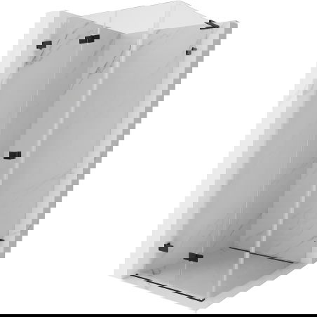 Mexen Lunar-F L opvouwbare douchecabine links 70 x 70 cm, transparant, zwart - 836L-070-070-70-00-L