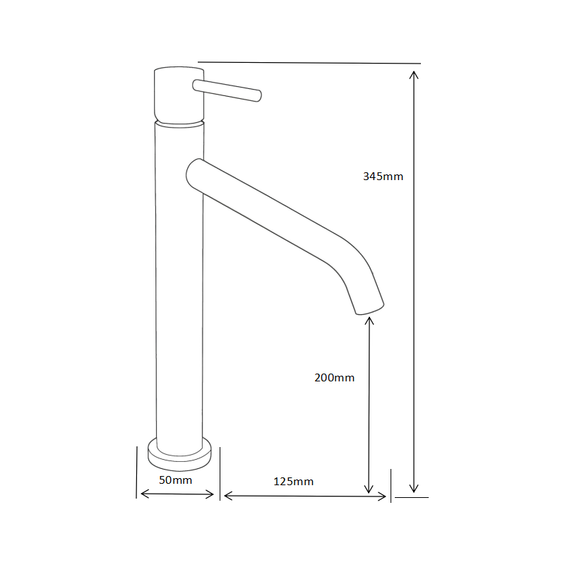 Mexen Rumba grifo de lavabo alto, negro - 73510-70
