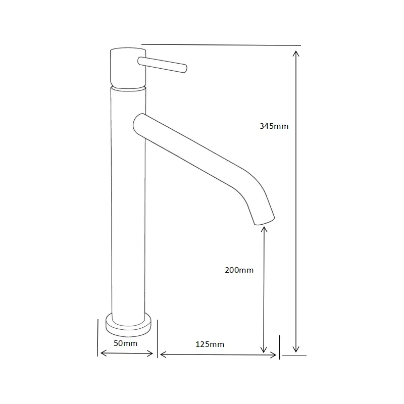 Mexen Rumba hoge wastafelkraan, zwart - 73510-70