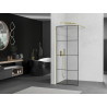 Mexen Kioto dušisein Walk-in 80 x 200 cm, must ruudustik 8 mm, kuldne - 800-080-101-50-77