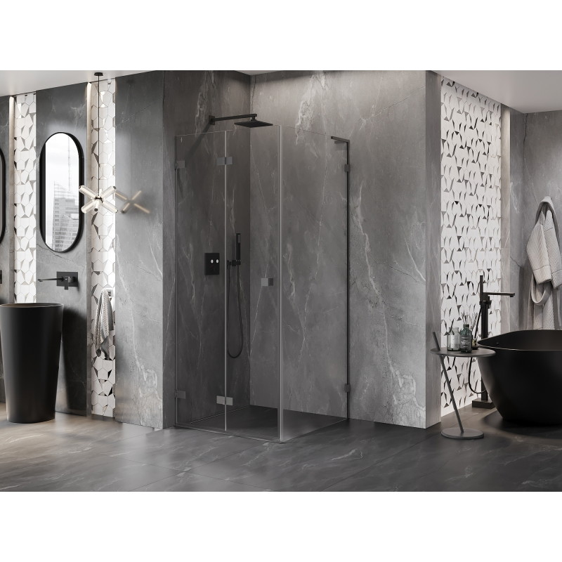 Mexen Lunar-F L kabina prysznicowa składana lewa 100 x 100 cm, transparent, gun metal - 836L-100-100-95-00-L