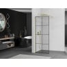 Mexen Kioto paroi de douche Walk-in 90 x 200 cm, grille noire 8 mm, or - 800-090-101-50-77