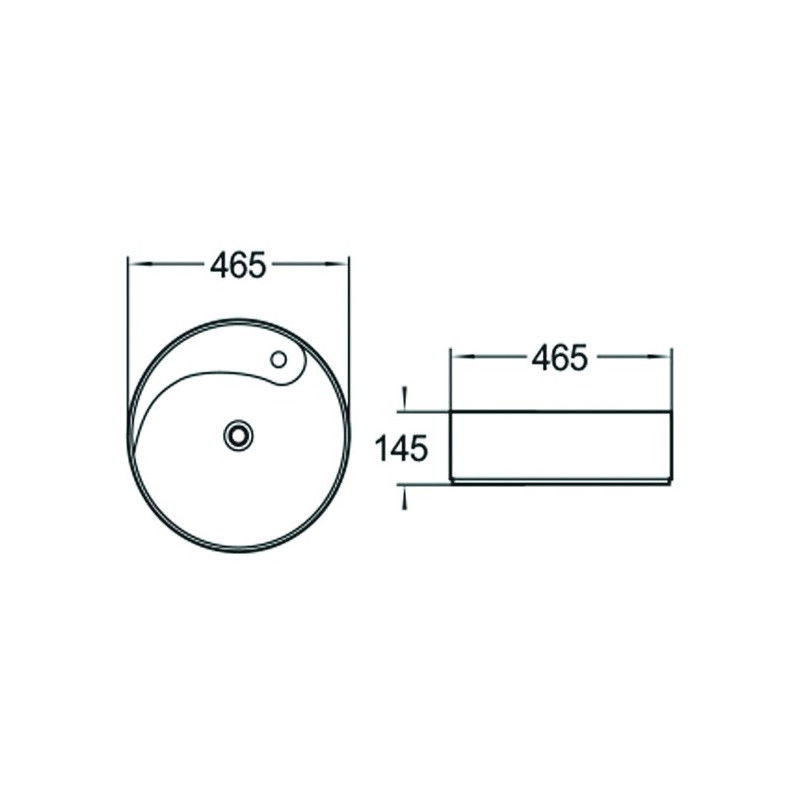 Mexen Lila opbouw waskom 46 x 46 cm, wit - 21824600