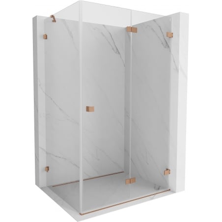 Mexen Lunar-F klappbare Duschkabine rechts 90 x 80 cm, transparent, gebürstetes Kupfer- 836-090-080-65-00-P