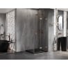 Mexen Lunar-F cabine de douche pliante droite 90 x 90 cm, transparent, cuivre brossé- 836-090-090-65-00-P