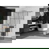 Mexen Kioto+ Duschwand mit Regal Walk-in 110 x 200 cm, Schwarz kariert, Chrom - 800-110-121-01-77
