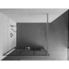 Mexen Kioto+ paroi de douche avec étagère Walk-in 110 x 200 cm, carreaux noirs, chrome - 800-110-121-01-77