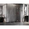 Mexen Lunar-F kokkupandav dušinurk, parem 100 x 100 cm, läbipaistev, harjatud vask- 836-100-100-65-00-P