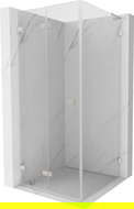 Mexen Lunar-F L inklapbare douchecabine links 80 x 80 cm, transparant, geborsteld nikkel - 836L-080-080-97-00-L