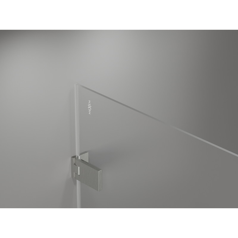 Mexen Lunar-F L kabina prysznicowa składana lewa 90 x 80 cm, transparent, nikiel szczotkowany - 836L-090-080-97-00-L