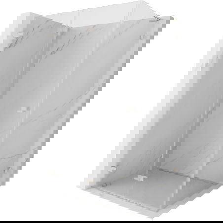 Mexen Lunar-F L faltbare Duschkabine links 90 x 80 cm, transparent, gebürsteter Nickel - 836L-090-080-97-00-L