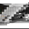 Mexen Kioto+ douchewand met plank Walk-in 130 x 200 cm, zwart raster, chroom - 800-130-121-01-77