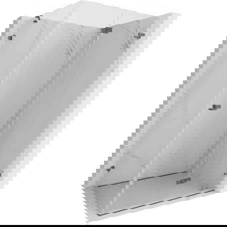 Mexen Lunar-F opvouwbare douchecabine rechts 75 x 70 cm, transparant, gun gray geborsteld - 836-075-070-66-00-P