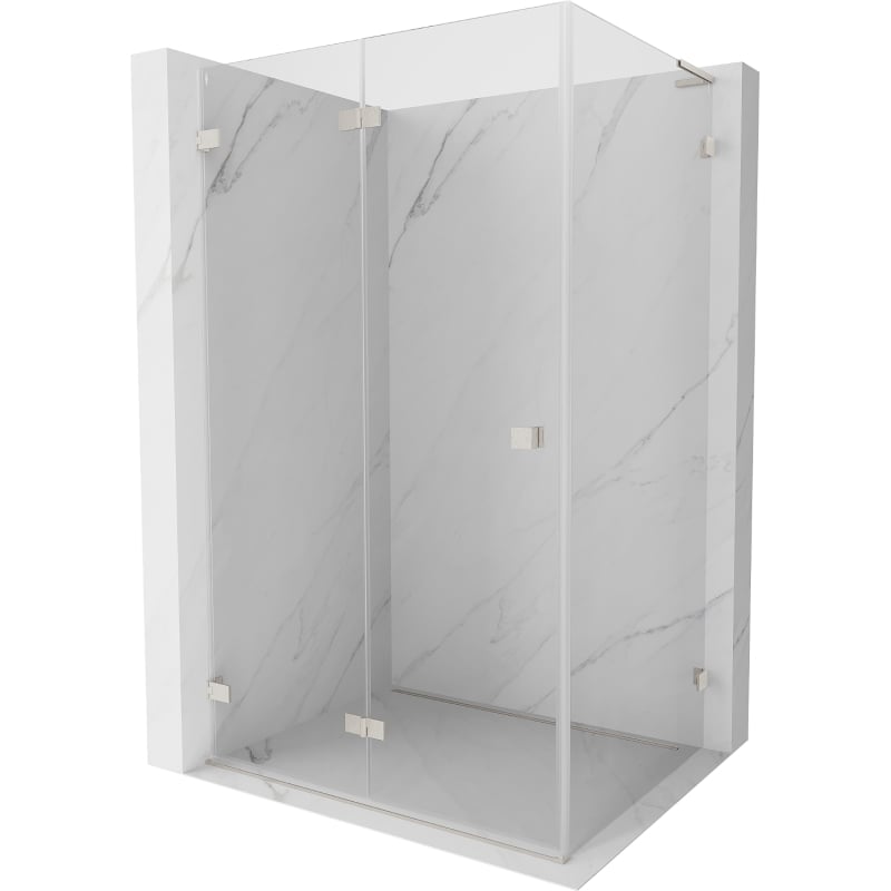 Mexen Lunar-F L foldable shower enclosure left 95 x 80 cm, transparent, brushed nickel - 836L-095-080-97-00-L