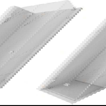 Mexen Lunar-F L zložljiva pršna kabina leva 100 x 80 cm, prozorna, brušeni nikelj - 836L-100-080-97-00-L