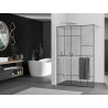 Mexen Kioto+ dušinurk riiuliga Walk-in 70 x 200 cm, must muster, kroom - 800-070-121-01-78