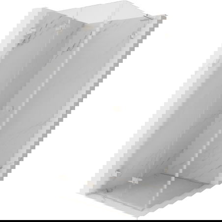 Mexen Lunar-F L Falt-Duschkabine links 90 x 90 cm, transparent, gebürstetes Nickel - 836L-090-090-97-00-L