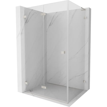 Mexen Lunar-F L folding shower enclosure left 95 x 90 cm, transparent, brushed nickel - 836L-095-090-97-00-L