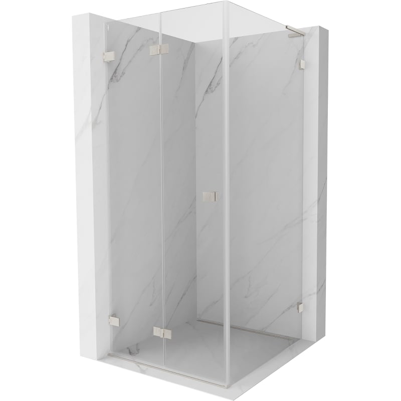 Mexen Lunar-F L cabine de douche pliante gauche 100 x 100 cm, transparent, nickel brossé - 836L-100-100-97-00-L