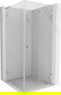 Mexen Lunar-F L inklapbare douchecabine rechts 70 x 70 cm, transparant, chroom - 836L-070-070-01-00-P