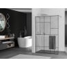 Mexen Kioto+ parete doccia con mensola Walk-in 120 x 200 cm, motivo nero, cromo - 800-120-121-01-78