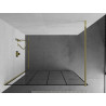Mexen Kioto douchewand Walk-in 140 x 200 cm, zwart raster 8 mm, goud - 800-140-101-50-77